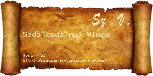 Szécsényi Vince névjegykártya