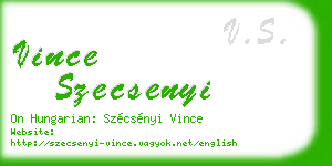 vince szecsenyi business card